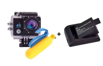 Camera 4k + Boia Flutuadora + Carregador + Bateria Extra