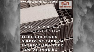 Tijolo Direto de Fábrica Whatsapp: (21) 9.6767.8329 Porto Real- RJ