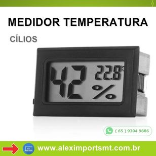 Higrômetro Medidor Temperatura e Umidade Extensão de Cílios