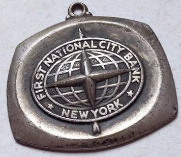 1955 Medalha Chaveiro Citibank First National City Bank New York Brasi