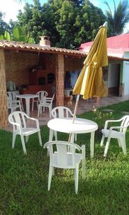 3 Mesas Beira Piscina + 12 Cadeiras Plástico