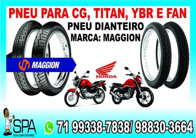 Pneu Dianteiro Aro 18 Maggion para Moto Titan, Fan, YBR e CG