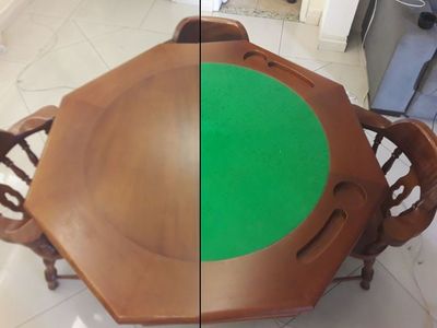 Mesa de Chá/jogos e 4 Cadeiras de Madeira