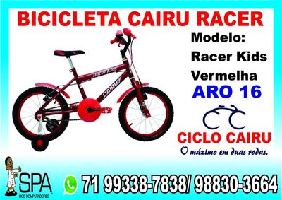 Bicicleta Cairu Racer Kids Vermelha em Salvador BA