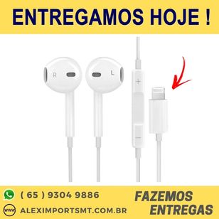 Fone de Ouvido com Fio para Iphone 7, Iphone 8, Iphone X e Ipad