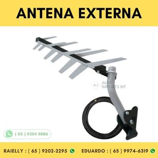 Antena Externa Digital TV Hdtv Uhf Cabo 10 Metros + Mastro + Suporte e