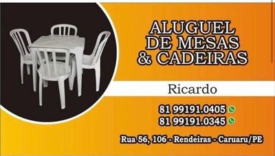 Aluguel de Mesas e Cadeiras para Festas/eventos para Toda Caruaru