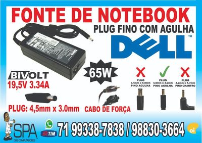 Fonte Notebook e Netbook Cce 19v 3.42a 65w 5.5mm X 2.5mm em Salvador B