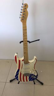 Guitarra Eagle Sts002 Stratocaster Bandeira Eua Braço Telecaster Feito por Luthier