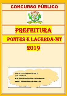 Apostila Digital Prefeitura Pontes e Lacerda MT 2019