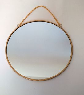 Espelho Metal Dourado Round Wall