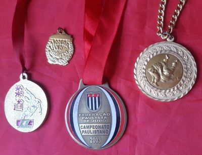 4 Medalhas Judô Federação " Ouro " Campeonato Paulistano Fpj Xp