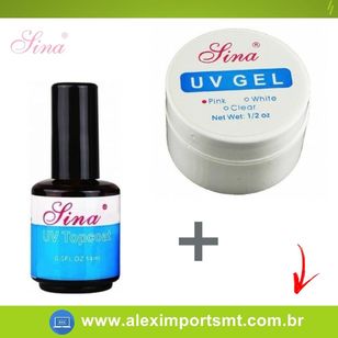 Gel Lina Pink + Top Coat - Alex Imports Cuiabá