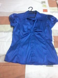 Camisa de Cetim Azul