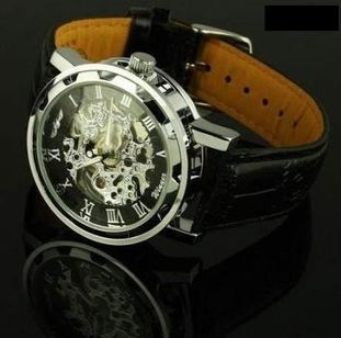 Relógio de Luxo Skeleton Winner Importado Mecânico