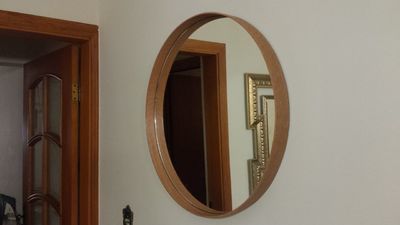Espelho 80 Cm Madeira Natural