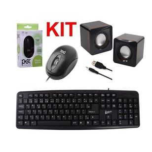 Kit Teclado+mouse+caixa de Som Usb Novo