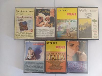 Lote de 7 Fitas K7 Músicas Italianas