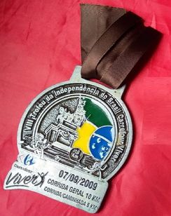 Medalha Corrida 10k Atletismo Esporte 65mm Independência D Pedro