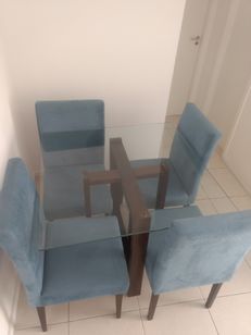 Mesa Vidro c/ 4 Cadeiras