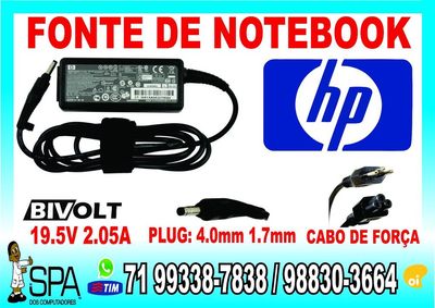 Fonte Carregador para Notebook Netbook Hp Mini 19.5v 2.05a 40w