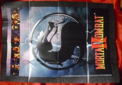 2 X Master System 1995 Game Pôster Mk2 Mortal Kombat + Folheto Tec Toy