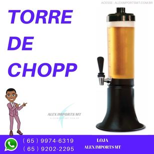 Torre Chopp 2 Litros com Refil Shop Cervejas, Sucos, Chás