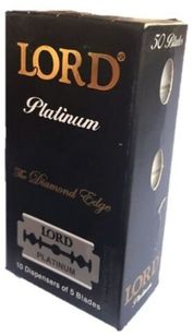 Caixa com 50 Lâminas de Borda Dupla Lord Platinum