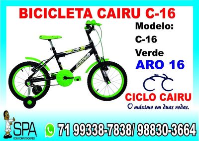 Bicicleta Cairu Aro 16 C-16 Verde em Salvador