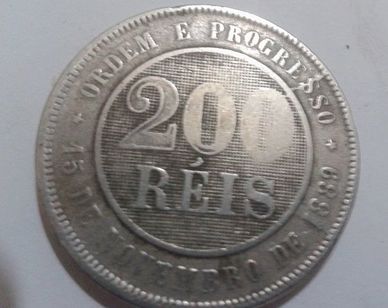 Moeda 200 Réis 1889 Rara