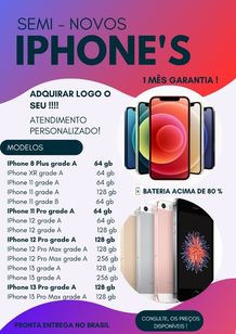 Iphone's Semi - Novos 1mês Garantia