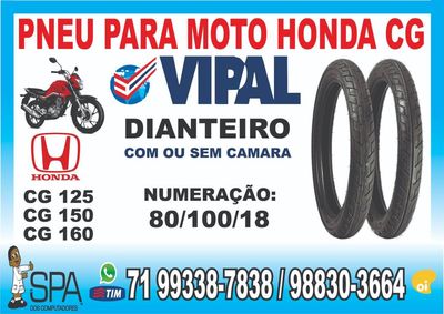 Pneu Dianteiro para Moto Honda CG em Salvador BA