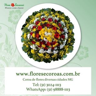Coroa de Flores Velório Funerária Grupo Zelo em Carandaí MG