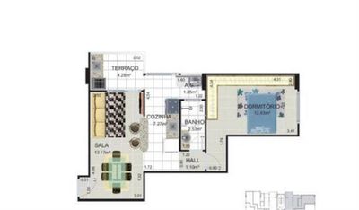 Apartamento com 48.88 m² - Flórida - Praia Grande SP