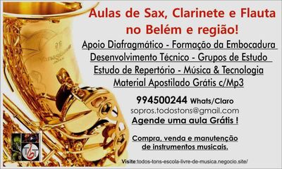 Aulas de Sax ,clarinete e Flauta na Região do Belém