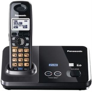 Telefone sem Fio para 2 Linhas Panasonic Expansível Até 6 Extensões