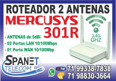 Roteador Mercusys Mw301r Wireless 2.4 Ghz (2 Antenas) em Salvador BA