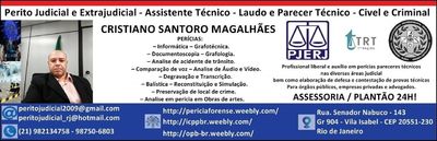 Perito Criminal em Grafotécnico, Analise áudio/vídeo - Rj, Sp, MG