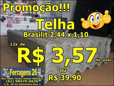 Telha 2,44 X 1,10 Brazilit R$39,90