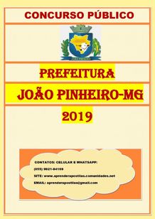 Apostila Digital Concurso Prefeitura João Pinheiro MG 2019