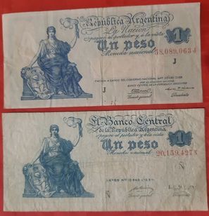 2 Cédulas da Argentina Ley 1897 ( La Nacion / Banco Central )