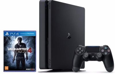 Novo Playstation 4 PS4 Slim + Uncharted 4 (um dos Jogos Mais Esperados)