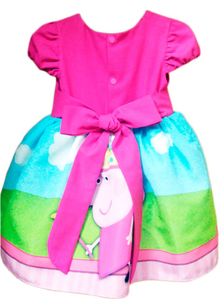 Vestido Peppa Pig Festa Infantil Aniversário Tam. 01 ao 06