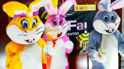 Personagens Vivos Coelhos da Pascoa Eventos Festas