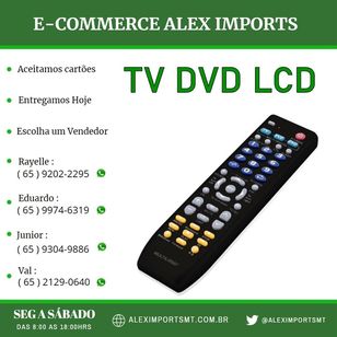 Controle Remoto Universal 3 em 1 TV / DVD / Vcd Multilaser