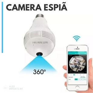 Camera de Seguranca Original Ip Lampada Vr 360 Panoramica Espia Wifi V