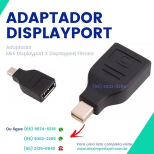 Adaptador Mini Displayport para Displayport Fêmea Cabo Conversor