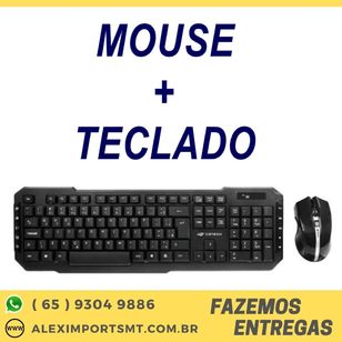Kit Teclado + Mouse sem Fio C3tech K-w40bk 1600dpi Preto