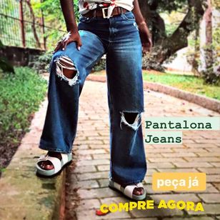 Calça Jeans Feminina Pantalona