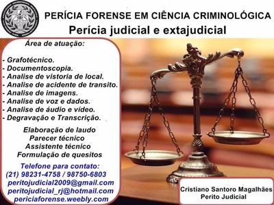 Perito Judicial Documental/audio e Video/analise de Acidente de Tran